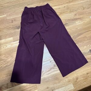 Burgundy/plum lululemon cropped wide leg pants